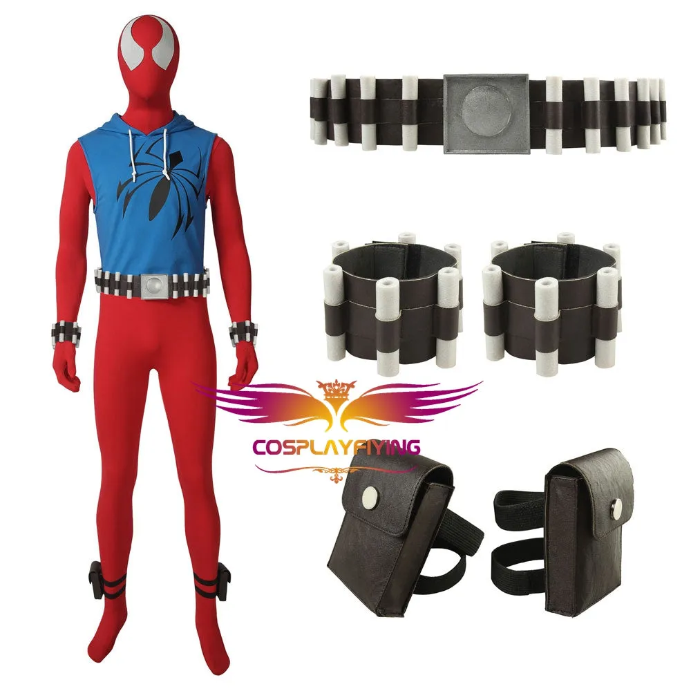 Marvel Avengers Spider-Man Scarlet Spider Ben Reilly Jumpsuit Cosplay Costume for Halloween Carnival
