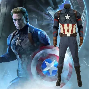 Marvel Comics Avengers 4 Endgame Steven Rogers Captain America Cosplay Costume Version C for Halloween Carnival