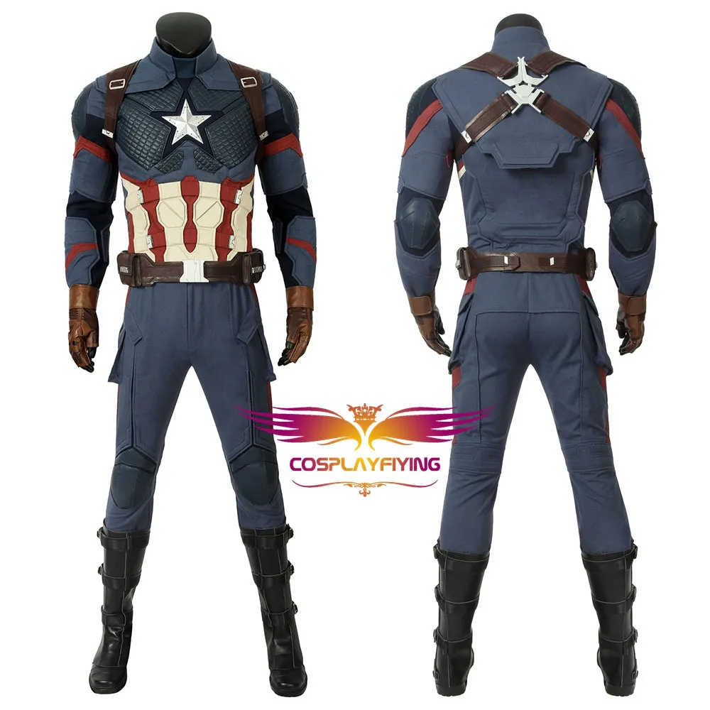 Marvel Comics Avengers 4 Endgame Steven Rogers Captain America Cosplay Costume Version C for Halloween Carnival