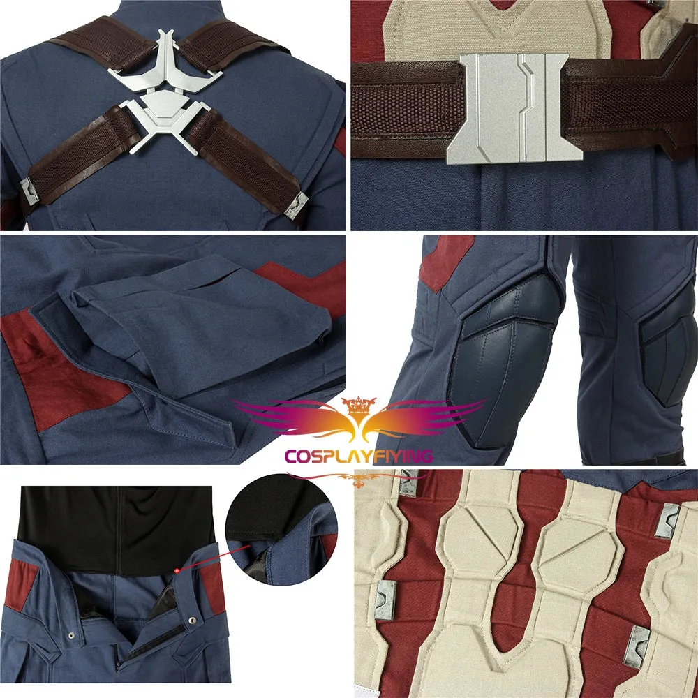 Marvel Comics Avengers 4 Endgame Steven Rogers Captain America Cosplay Costume Version C for Halloween Carnival