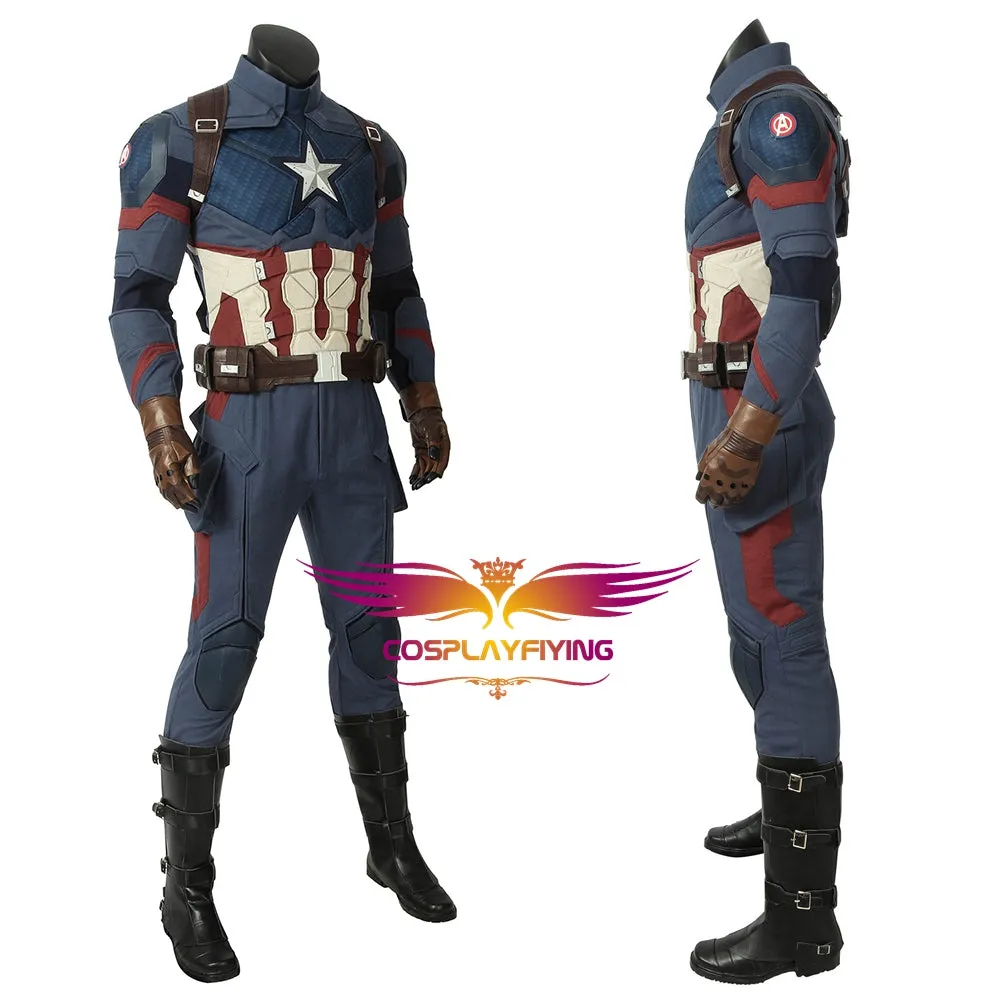 Marvel Comics Avengers: Endgame Captain America Steven Rogers Cosplay Costume for Halloween Carnival