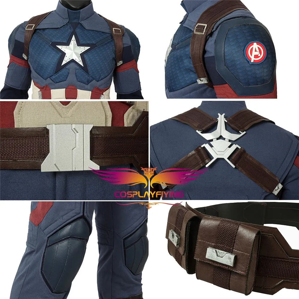 Marvel Comics Avengers: Endgame Captain America Steven Rogers Cosplay Costume for Halloween Carnival