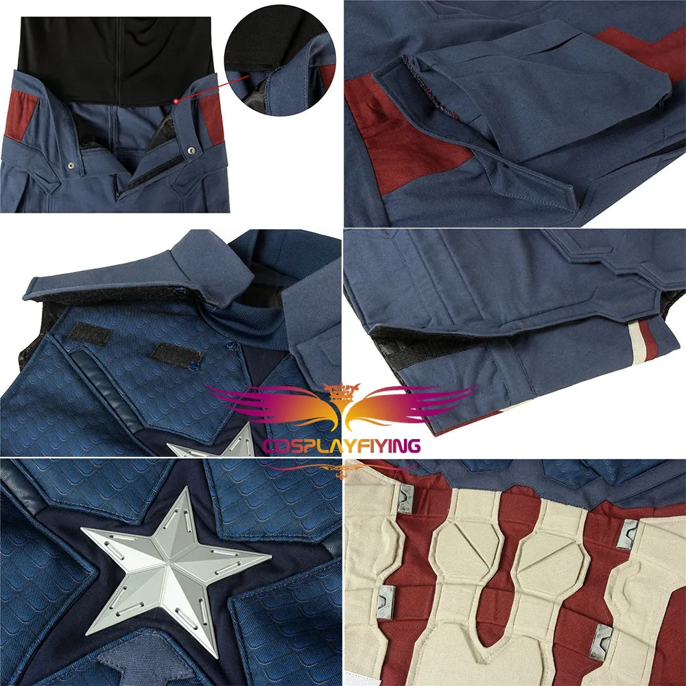 Marvel Comics Avengers: Endgame Captain America Steven Rogers Cosplay Costume for Halloween Carnival
