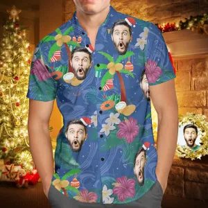 Men's Christmas Hawaii Shirts Christmas Gifts for Men Coconut Tree