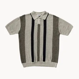 Men's Striped Short Sleeve Polo Shirt