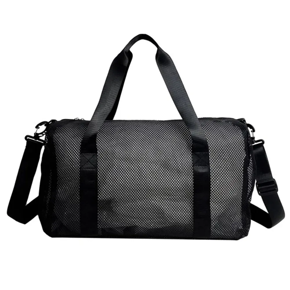 Mesh Travel Duffle Bag – Large-Capacity Weekender with Shoe Compartment & Wet-Dry Separation