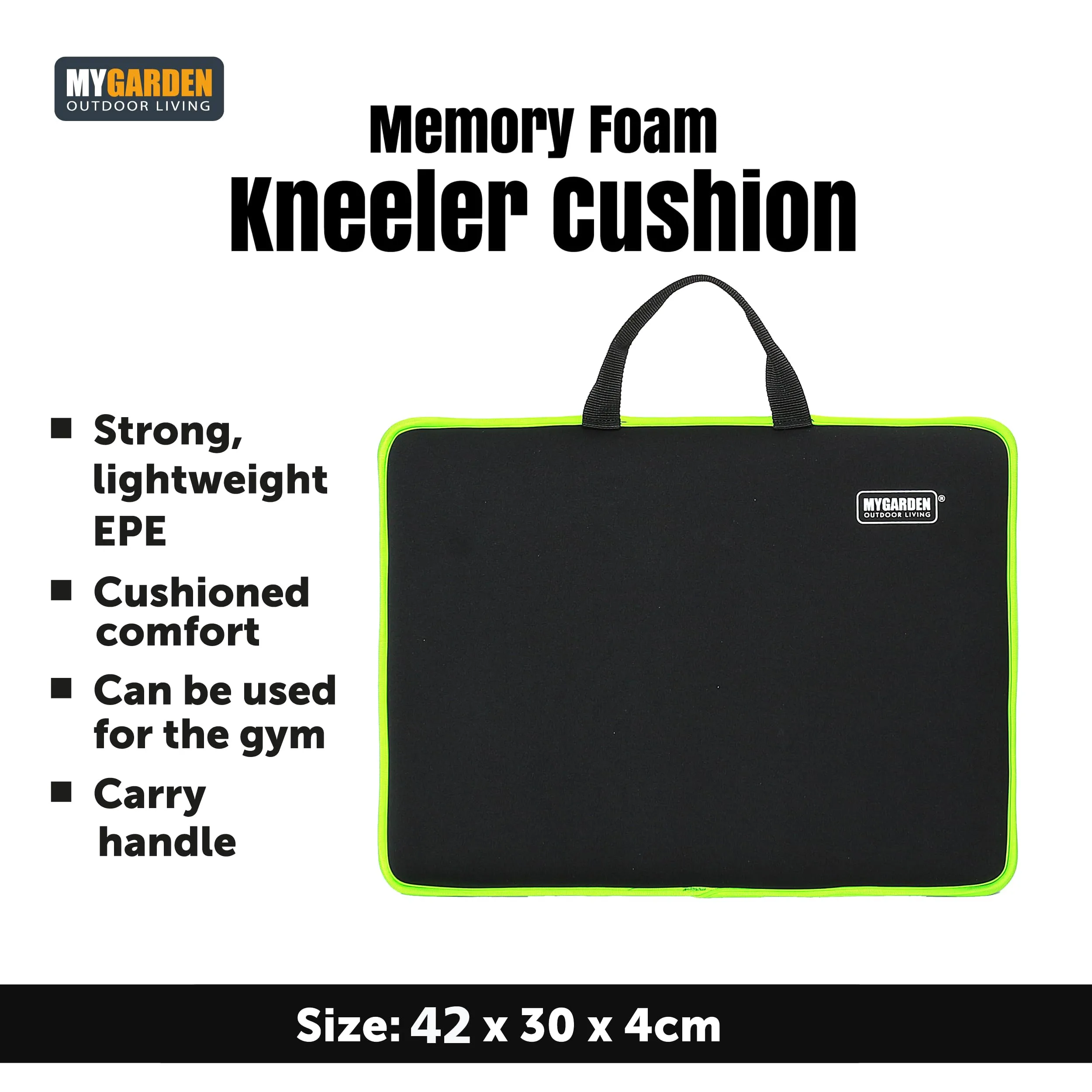 My Garden Knee Pad Memory Foam Kneeling Pad For Gardening Housework DIY & Gym 4CM Thick With Carry Handle & Ergonomic Shape Durable Heavy Duty Water Resistant Comforting Kneeling Mat Cushion