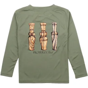 Performance Tee LS Duck Calls- Olive
