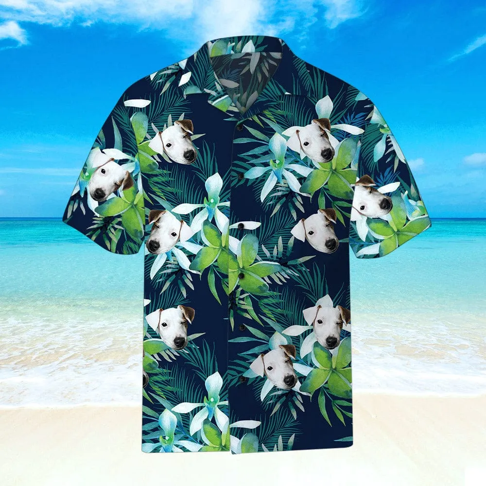 Personalized Hawaiian Shirt with Face Custom Dog Face Shirts Tropical Leaves Gifts for Dog Lovers