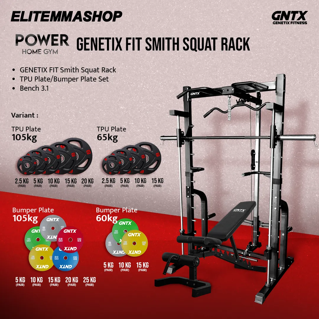 POWER HOME GYM GENETIX FIT SMITH SQUAT RACK