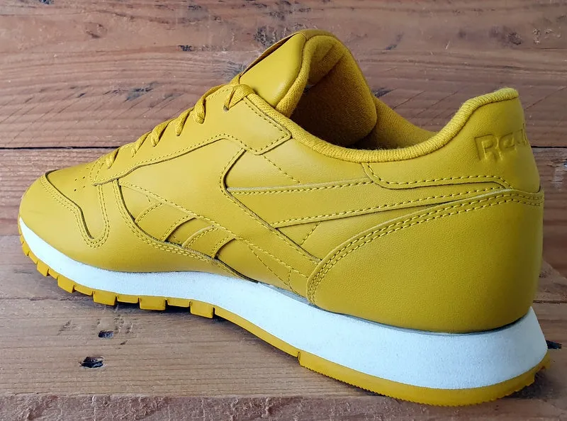 Reebok Classic Low Leather Trainers UK6/US8.5/EU39 CN7604 Lemon Yellow/White