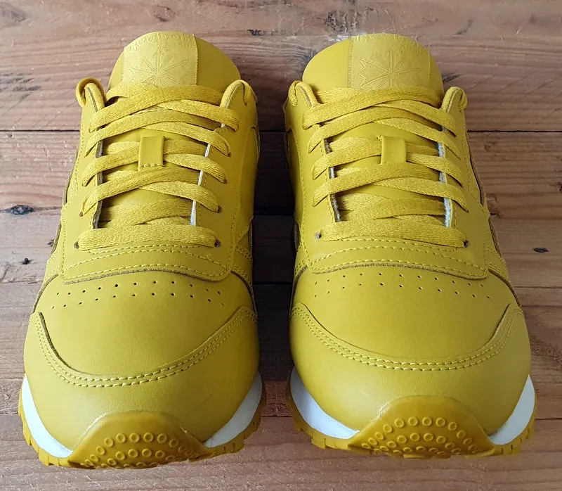 Reebok Classic Low Leather Trainers UK6/US8.5/EU39 CN7604 Lemon Yellow/White