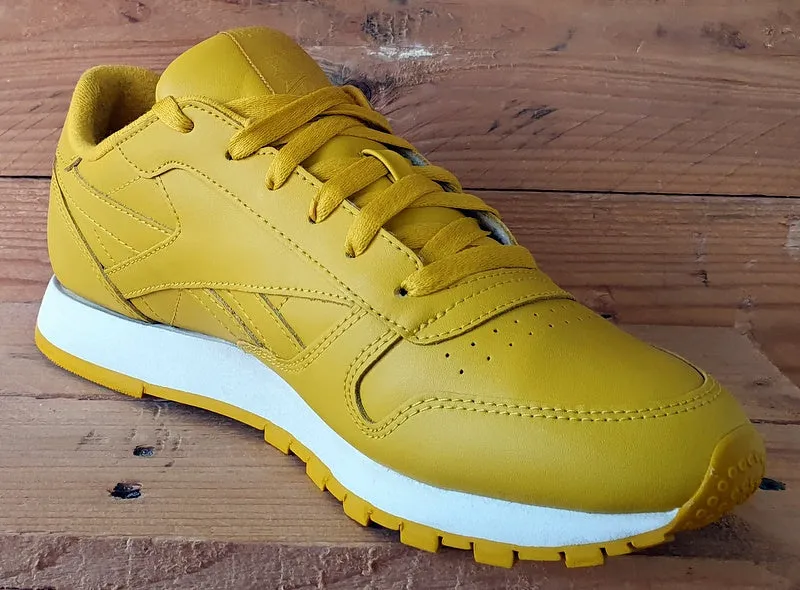 Reebok Classic Low Leather Trainers UK6/US8.5/EU39 CN7604 Lemon Yellow/White