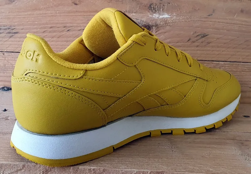 Reebok Classic Low Leather Trainers UK6/US8.5/EU39 CN7604 Lemon Yellow/White