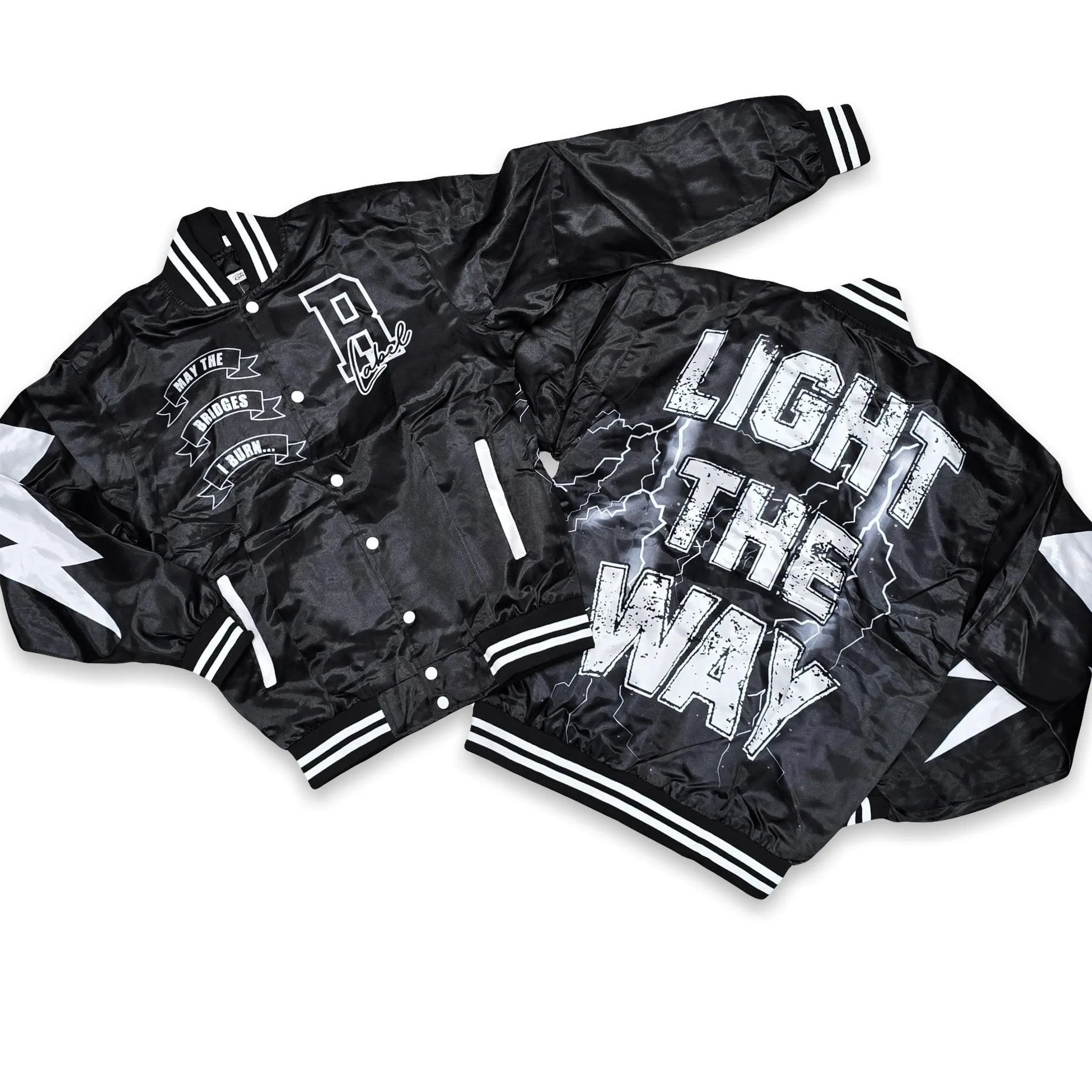 RETRO LABEL LIGHT THE WAY SATIN JACKET (Retro 4 Retro White Thunder)