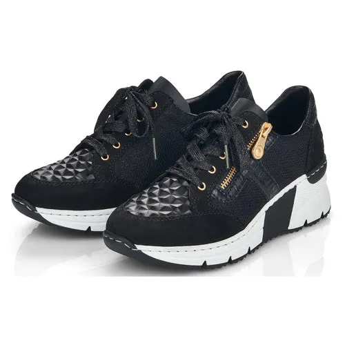 Rieker Wedge Trainers - N6303-64-00 - Black