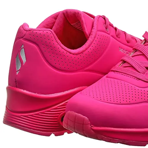 Skechers womens Skecher Street Women's Uno - Night Shades Sneaker, Pink Hot Pink Durabuck Htpk