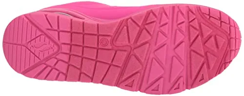 Skechers womens Skecher Street Women's Uno - Night Shades Sneaker, Pink Hot Pink Durabuck Htpk