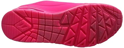 Skechers womens Skecher Street Women's Uno - Night Shades Sneaker, Pink Hot Pink Durabuck Htpk