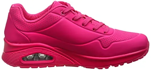 Skechers womens Skecher Street Women's Uno - Night Shades Sneaker, Pink Hot Pink Durabuck Htpk