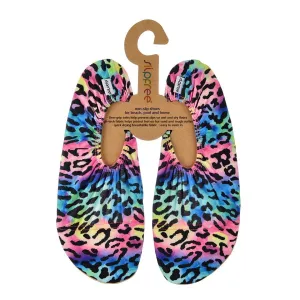 Slipfree Isabella Non Slip Shoes Beach Pool Home Bright Multi Animal Print