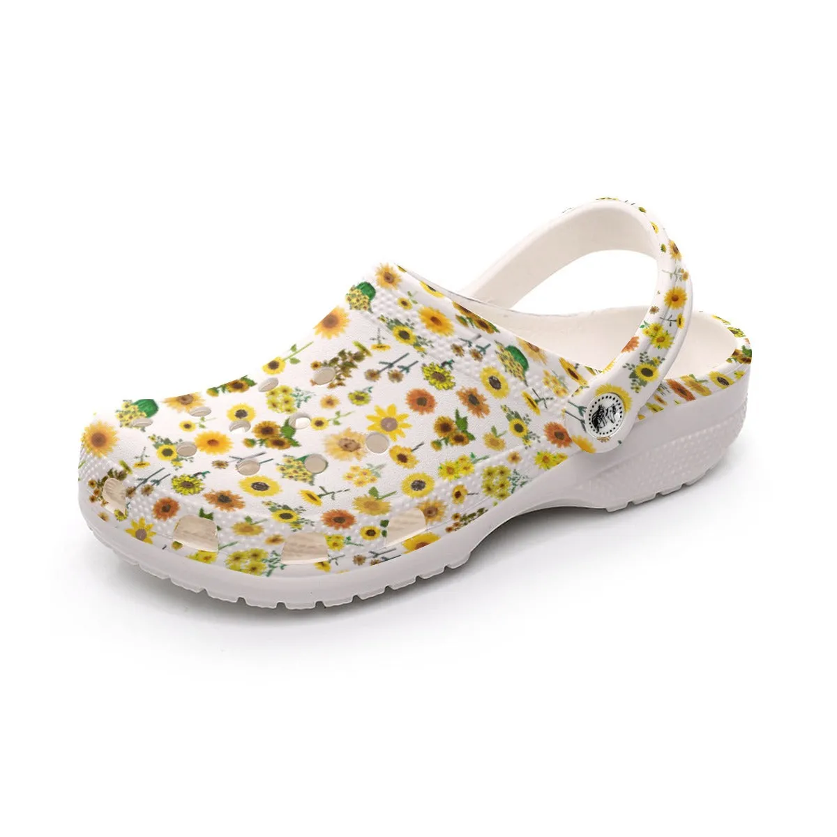 Sunflowers Graphic White Rubber Shoes up to size 12