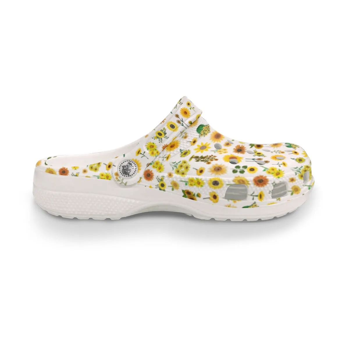 Sunflowers Graphic White Rubber Shoes up to size 12