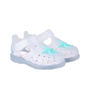Tobby Estrella Shoe - White & Aqua