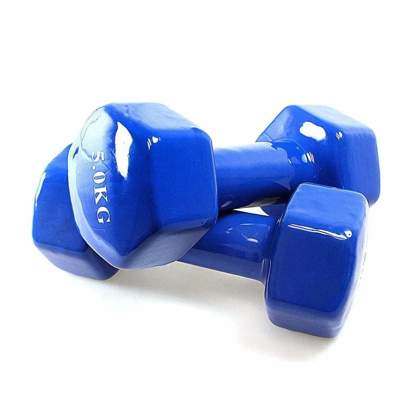 Vinyl Dumbbell Set Solid Aerobic Training Weights Strength Home Dumbbells Gym