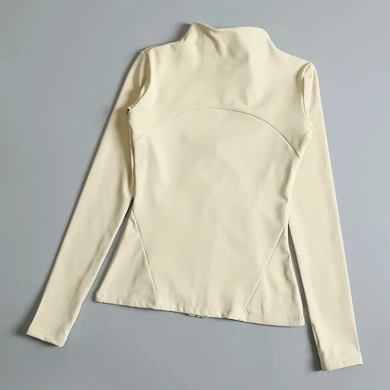 Yoga fitness gym long sleeve zipper top jacket