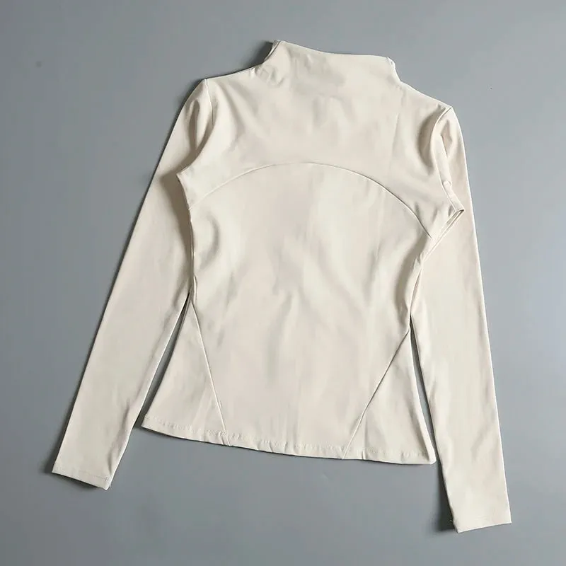 Yoga fitness gym long sleeve zipper top jacket
