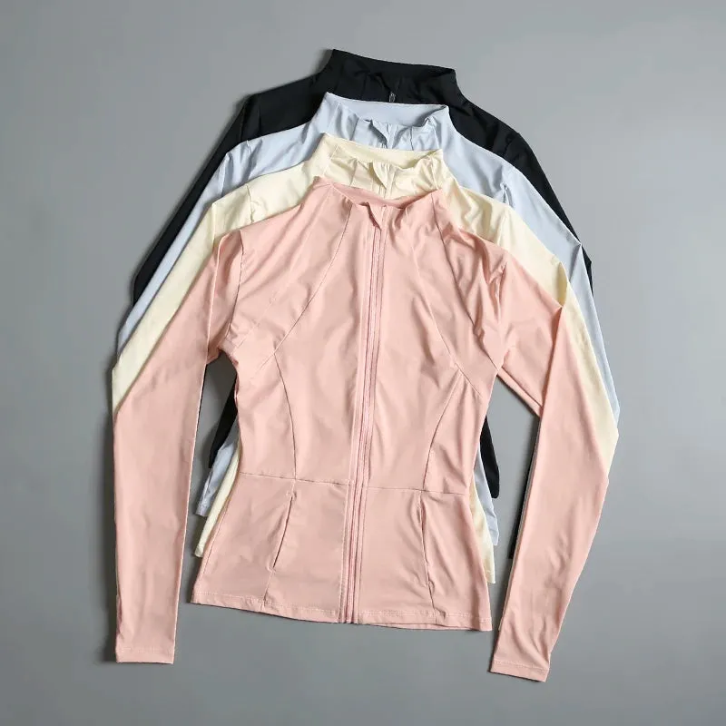 Yoga fitness gym long sleeve zipper top jacket