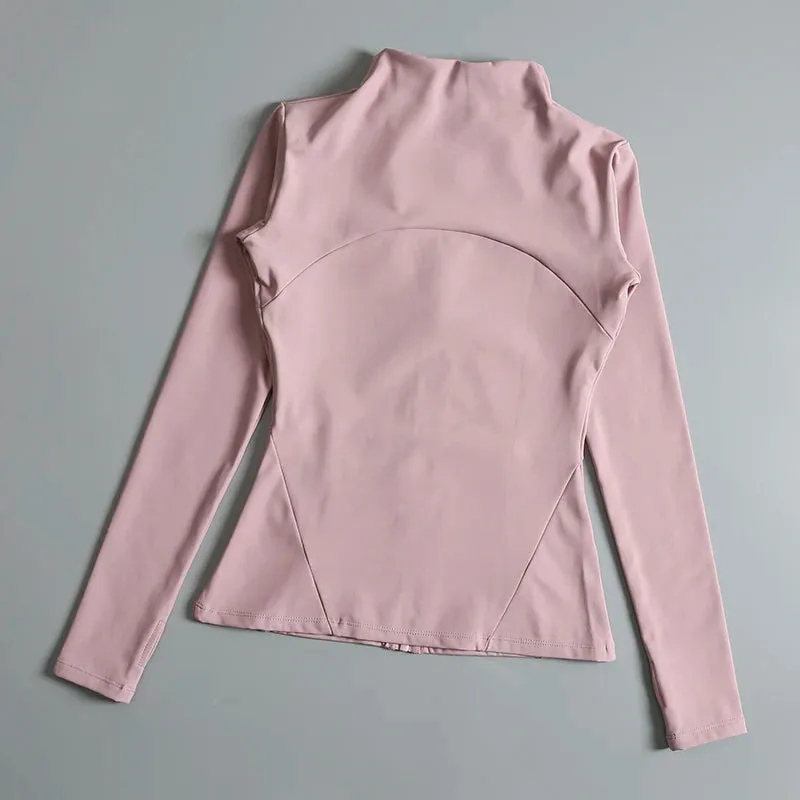 Yoga fitness gym long sleeve zipper top jacket