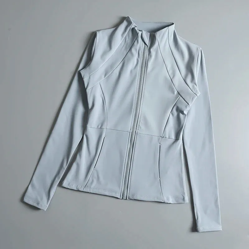 Yoga fitness gym long sleeve zipper top jacket