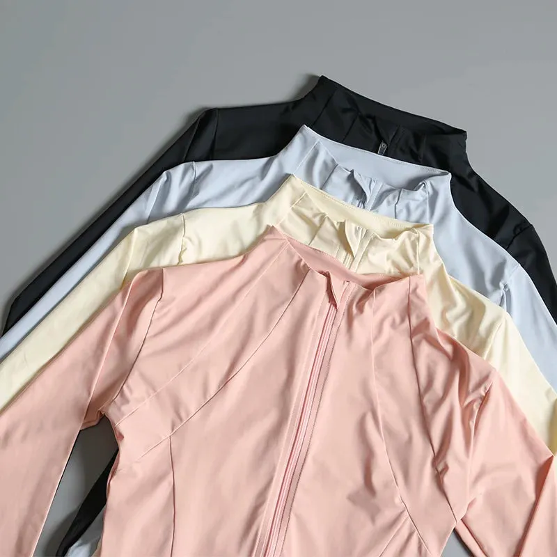 Yoga fitness gym long sleeve zipper top jacket