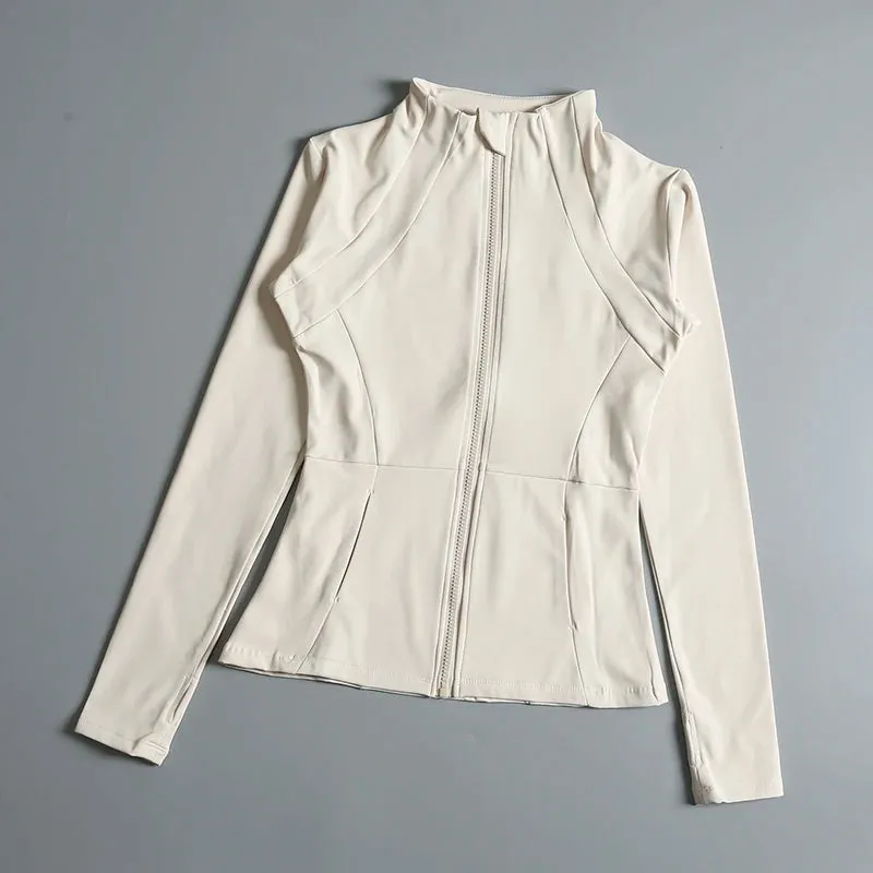 Yoga fitness gym long sleeve zipper top jacket