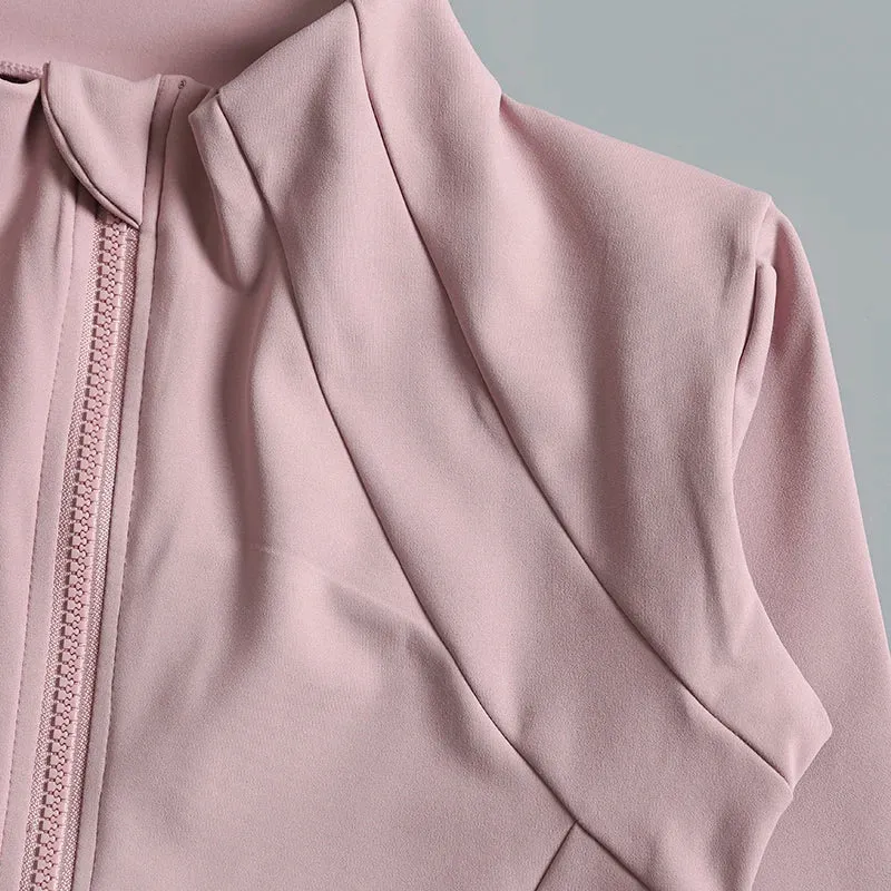 Yoga fitness gym long sleeve zipper top jacket