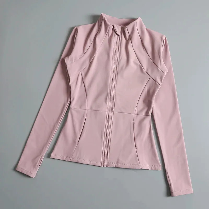 Yoga fitness gym long sleeve zipper top jacket