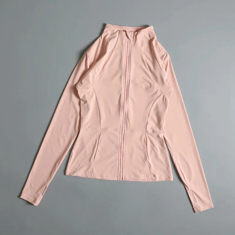Yoga fitness gym long sleeve zipper top jacket