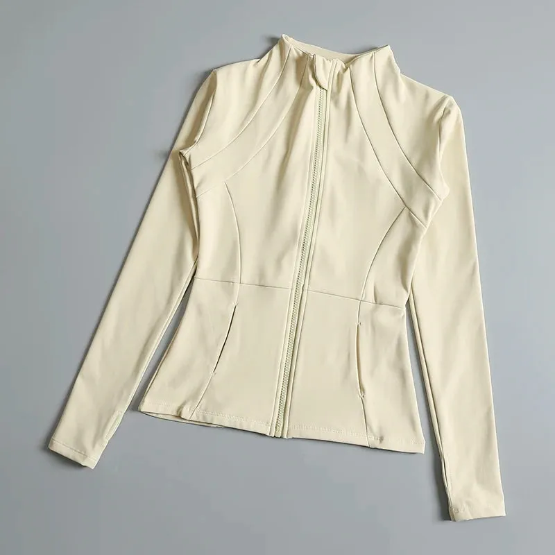 Yoga fitness gym long sleeve zipper top jacket