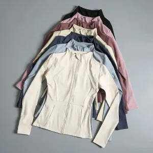 Yoga fitness gym long sleeve zipper top jacket